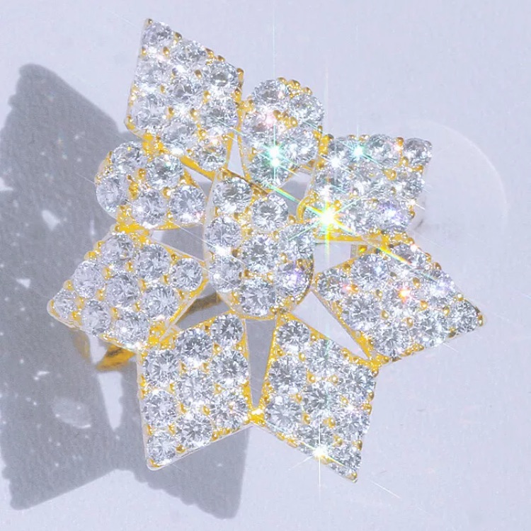 2.9ct Yellow Gold Round Diamond Size 7.5 Ring New